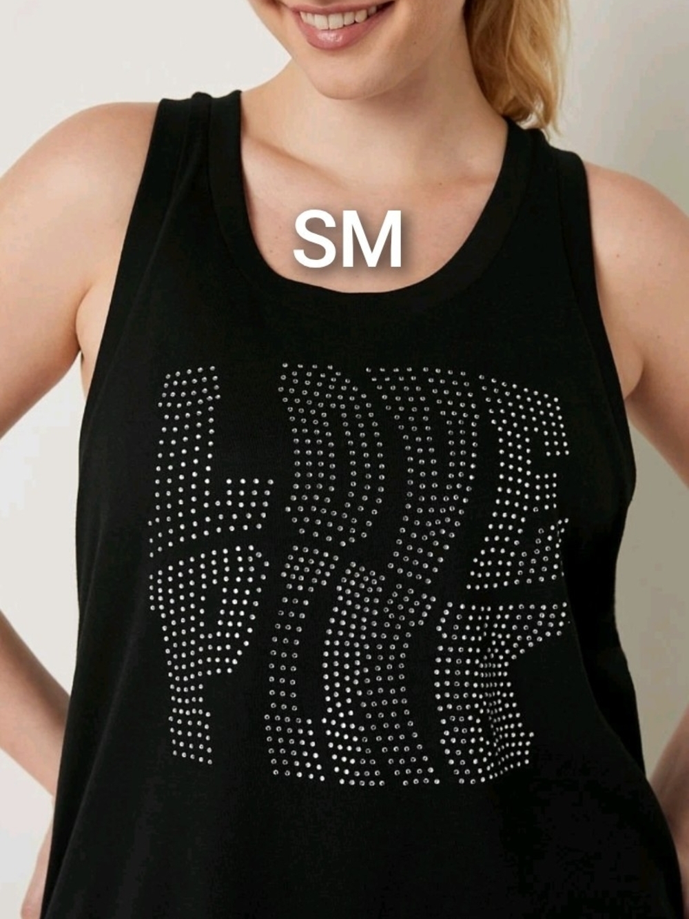 NEW SZ SMALL VS PINK RHINESTONE BLING TANK TOP.